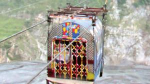 Chairlift stuck on river Chitral